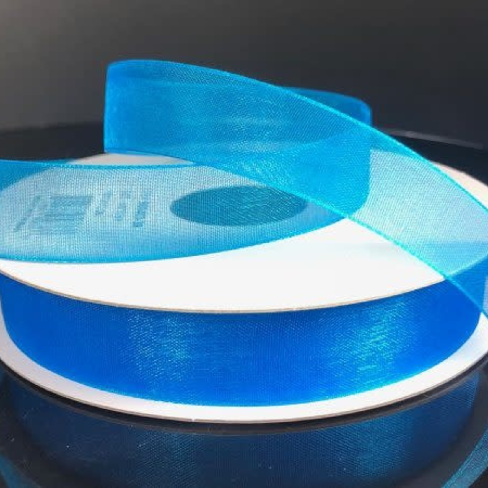 CHIFFON RIBBON 5/8"" x 25 YD. TURQUOISE