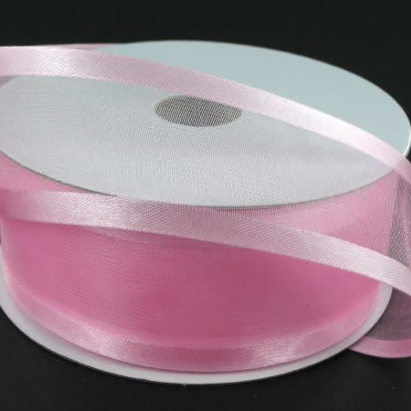 SHEER CHIFFON RIBBON SATIN EDGE 1.5"" x 25 YD LIGHT PINK
