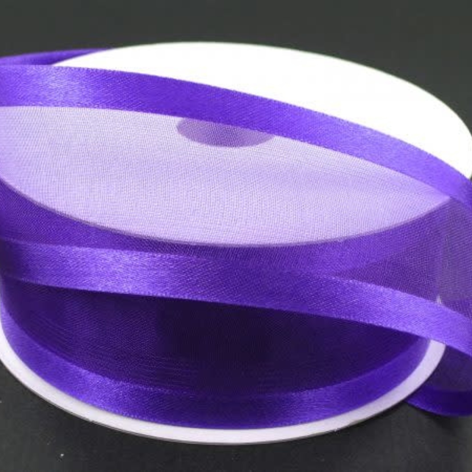 SHEER CHIFFON RIBBON SATIN EDGE 1.5"" x 25 YD PURPLE