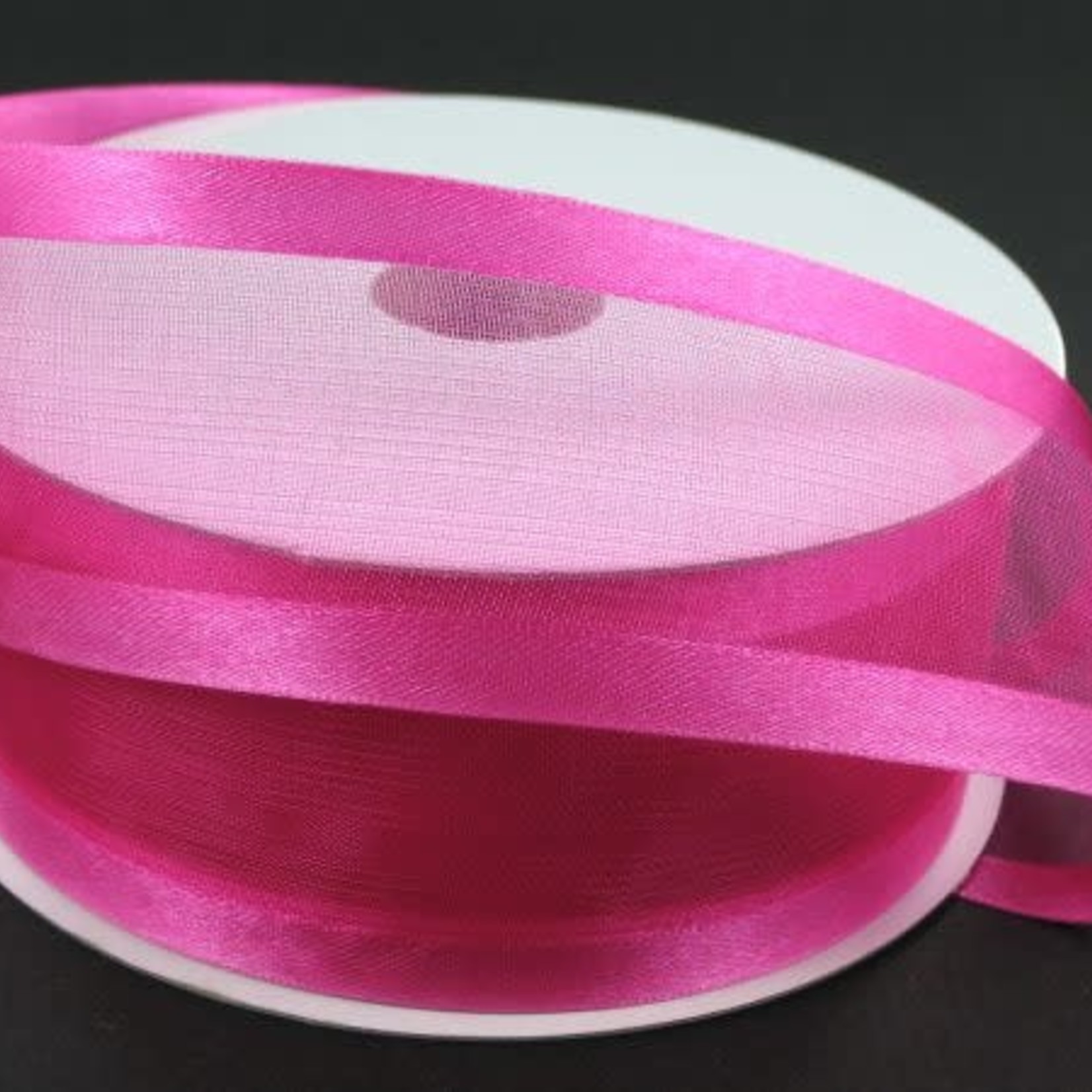 SHEER CHIFFON RIBBON SATIN EDGE 1.5"" x 25 YD FUCHSIA