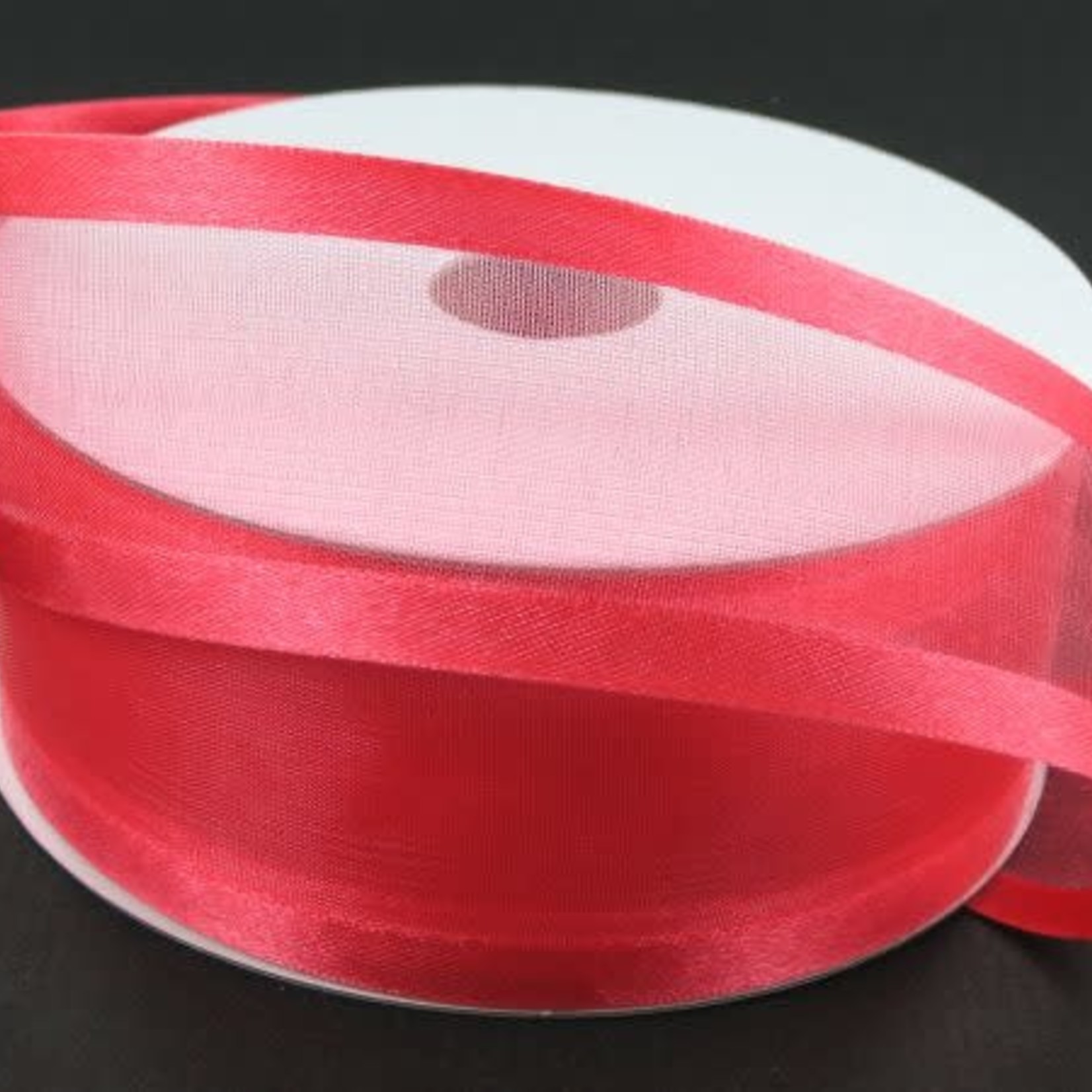 SHEER CHIFFON RIBBON SATIN EDGE 1.5"" x 25 YD MELON