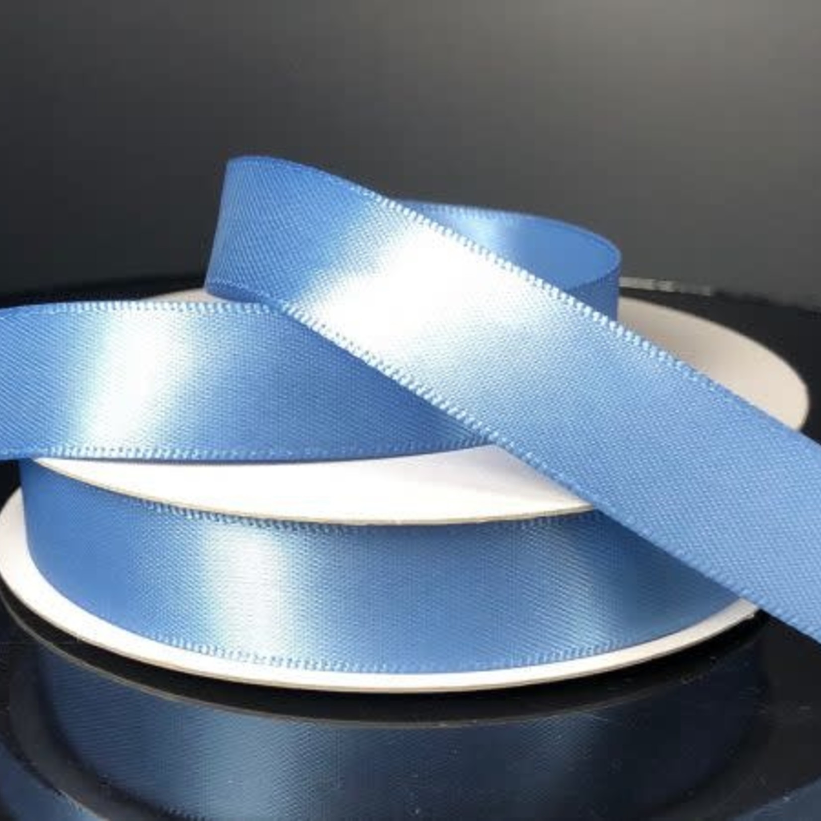 SILKY DOUBLE FACE SATIN NON WIRED EDGE 5/8"" x 25 YD BLUE