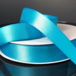 SILKY DOUBLE FACE SATIN NON WIRED EDGE 5/8"" x 25 YD TURQUOISE