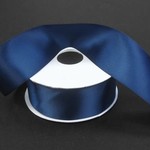 SILKY DOUBLE FACE SATIN NON WIRED EDGE 1.5"" x 25 YD NAVY BLUE