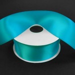 SILKY DOUBLE FACE SATIN NON WIRED EDGE 1.5"" x 25 YD TURQUOISE
