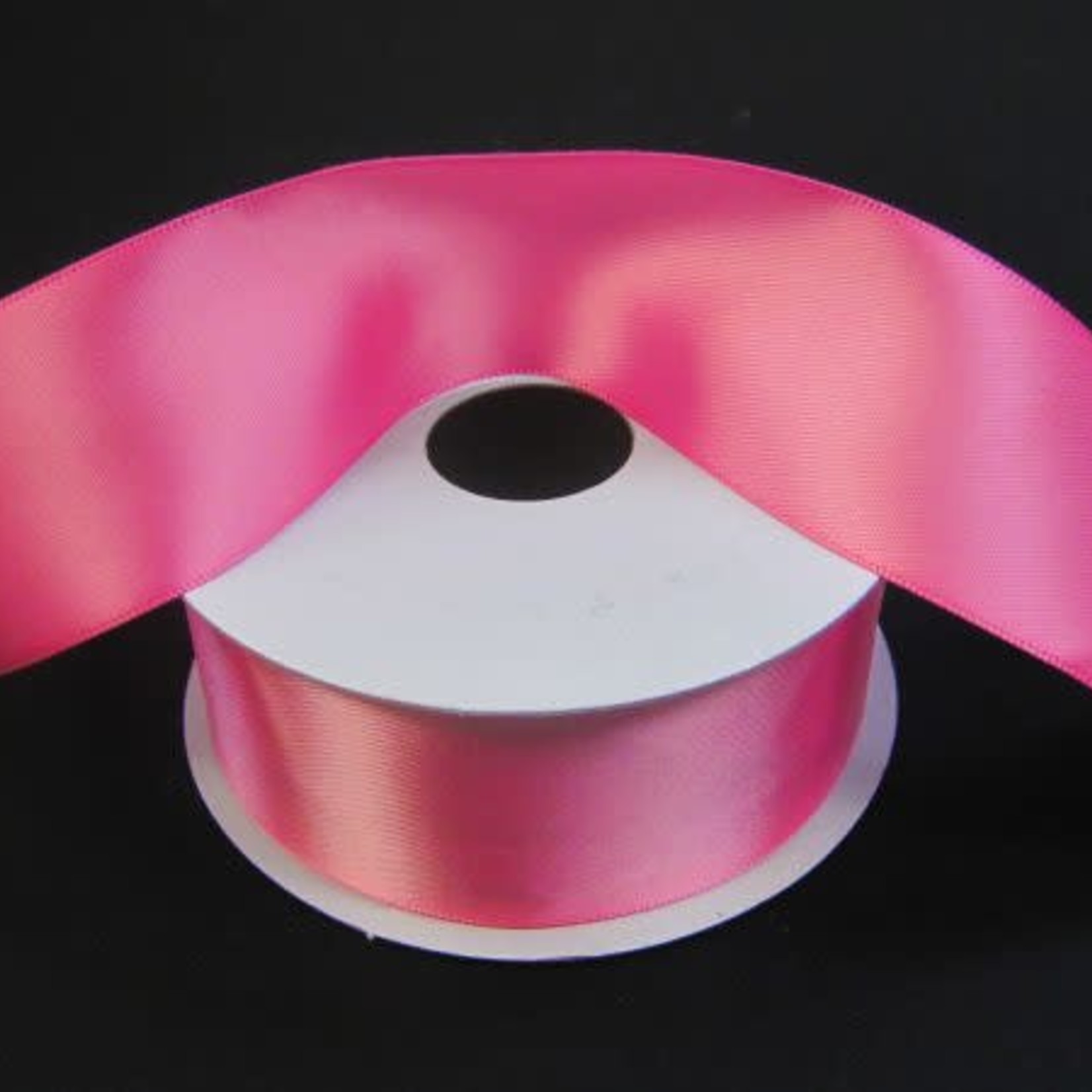 SILKY DOUBLE FACE SATIN NON WIRED EDGE 1.5"" x 25 YD HOT PINK