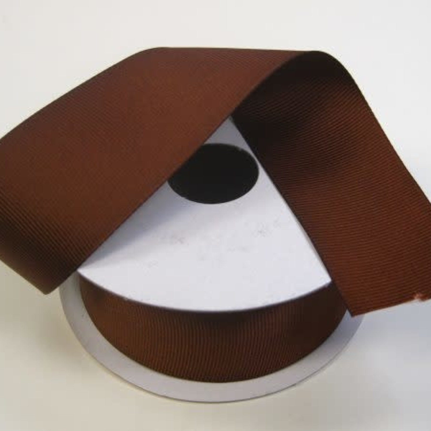 SOLID GROSGRAIN NON WIRED EDGE 1.5"" x 25 YD CHOCOLATE