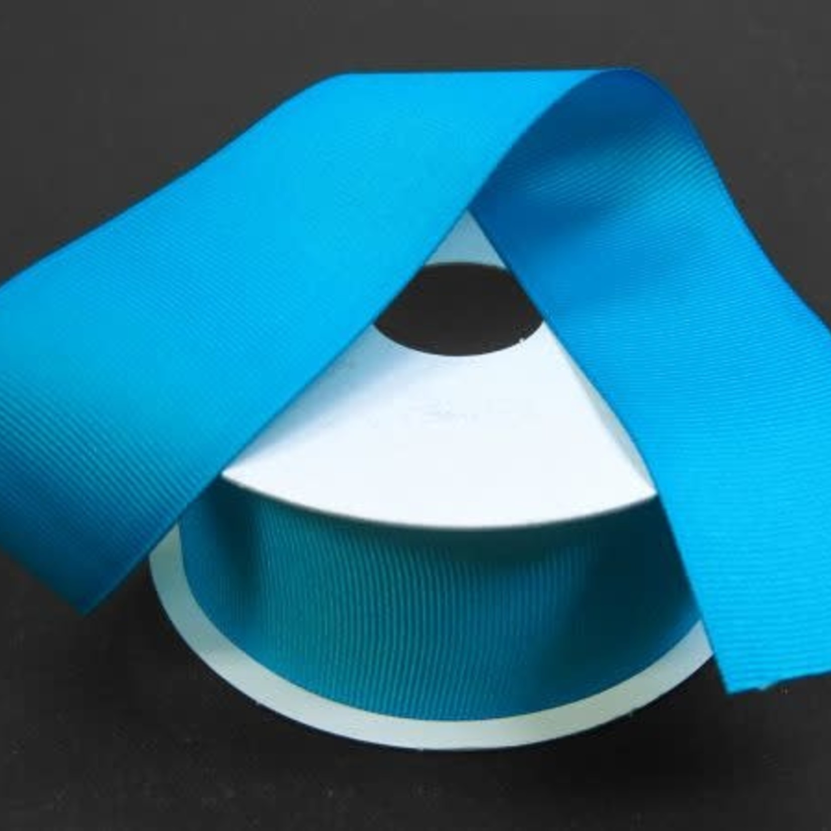 SOLID GROSGRAIN NON WIRED EDGE 1.5"" x 25 YD TURQUOISE