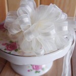 3/8""X25Y IVORY SHEER PULL RIBBON