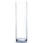 18"H X 6" CLEAR GLASS CYLINDER VASE