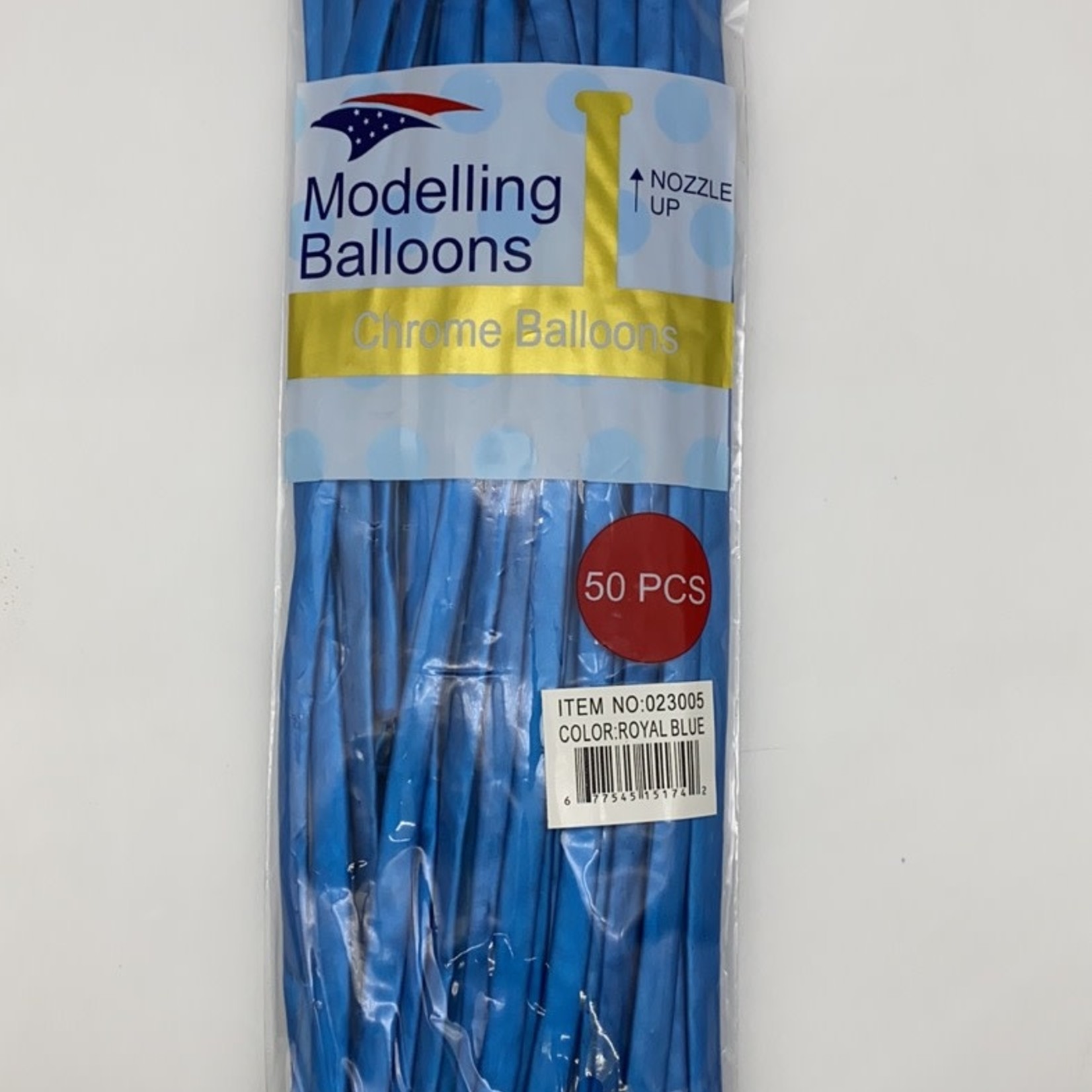50 CT BLUE CHROME MODELLING BALLOONS