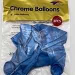 18'' CHROME BLUE BALLOON, 3 PIECES