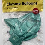 18'' TURQUOISE CHROME BALLOON, 3 PIECES