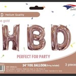 34'' ROSE GOLD HBD BALLOON BANNER