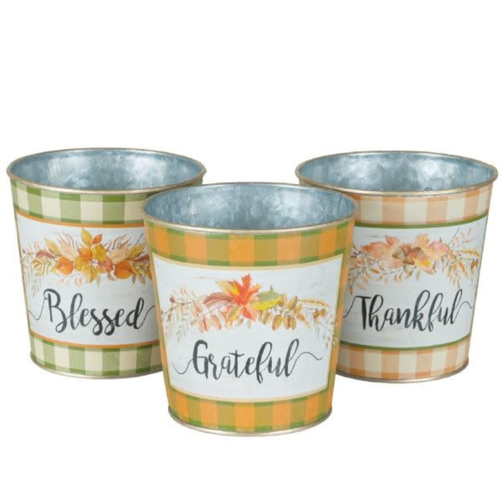 4.5'' ROUND "THANKFUL" METAL CONTAINERS