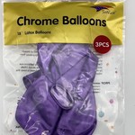 18'' 3 PACK PURPLE CHROME BALLOON