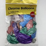 12'' 25 CT CHROME BALLOONS MIX COLORS