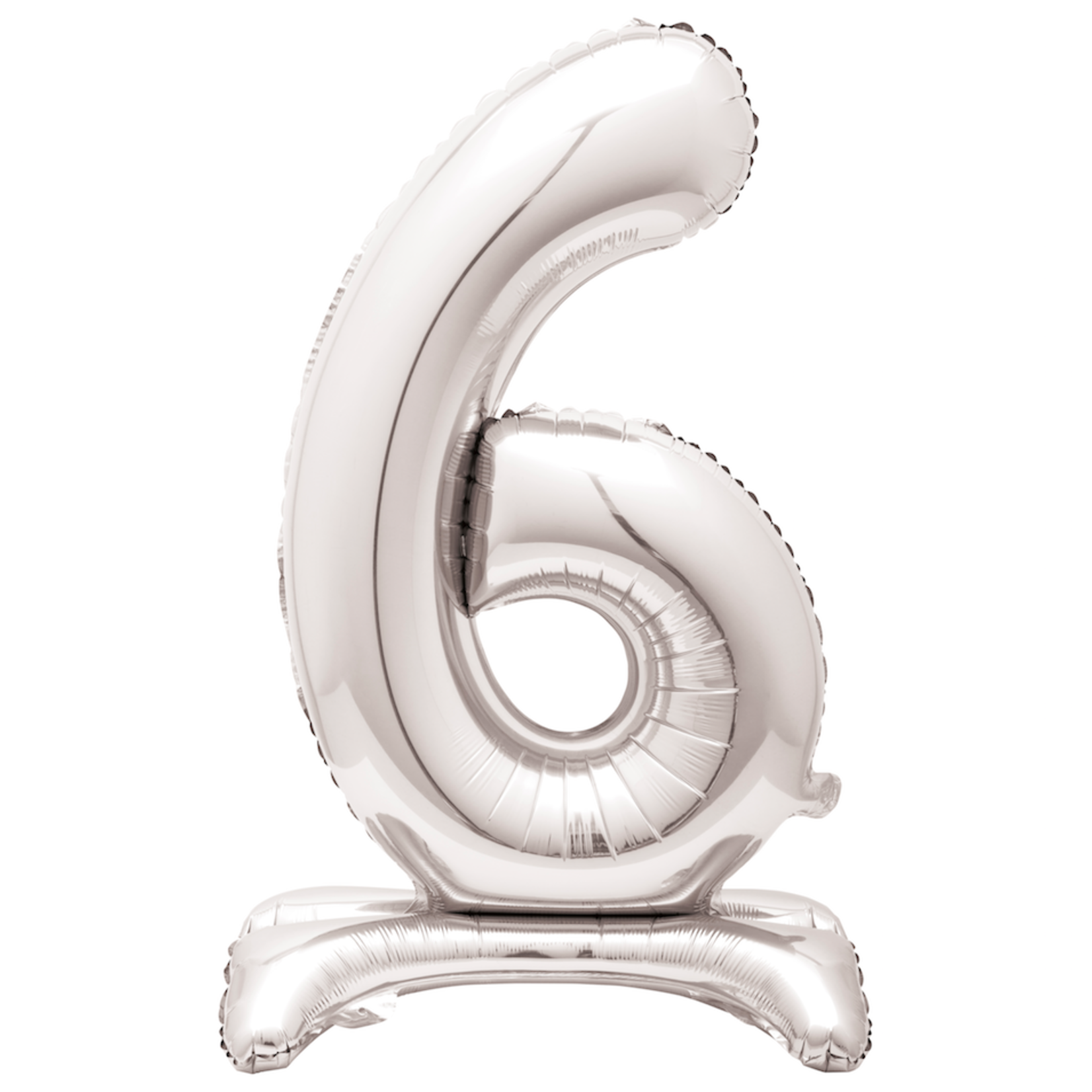 30'' SILVER FOIL STANDING BALLOON NUMBER 6