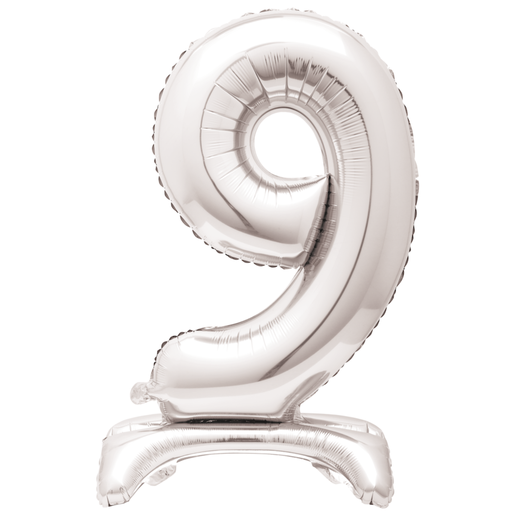 30'' SILVER FOIL STANDING FOIL BALLOON NUMBER 9