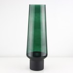 15.75”H X 5.5” X 4” OPEN Green Smoke Vases