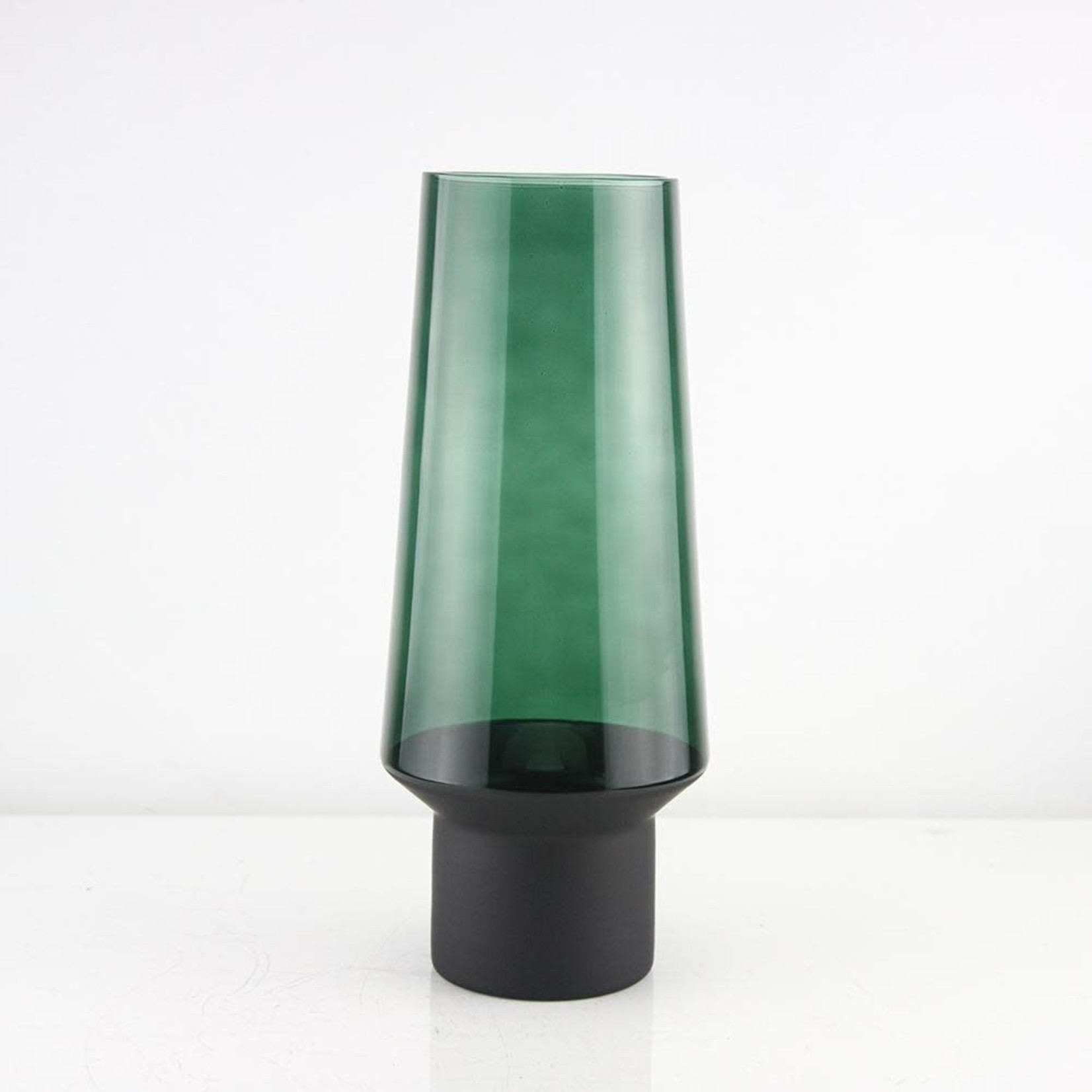 12.75”H X 5.5” X 4” OPEN Green Smoke Vases