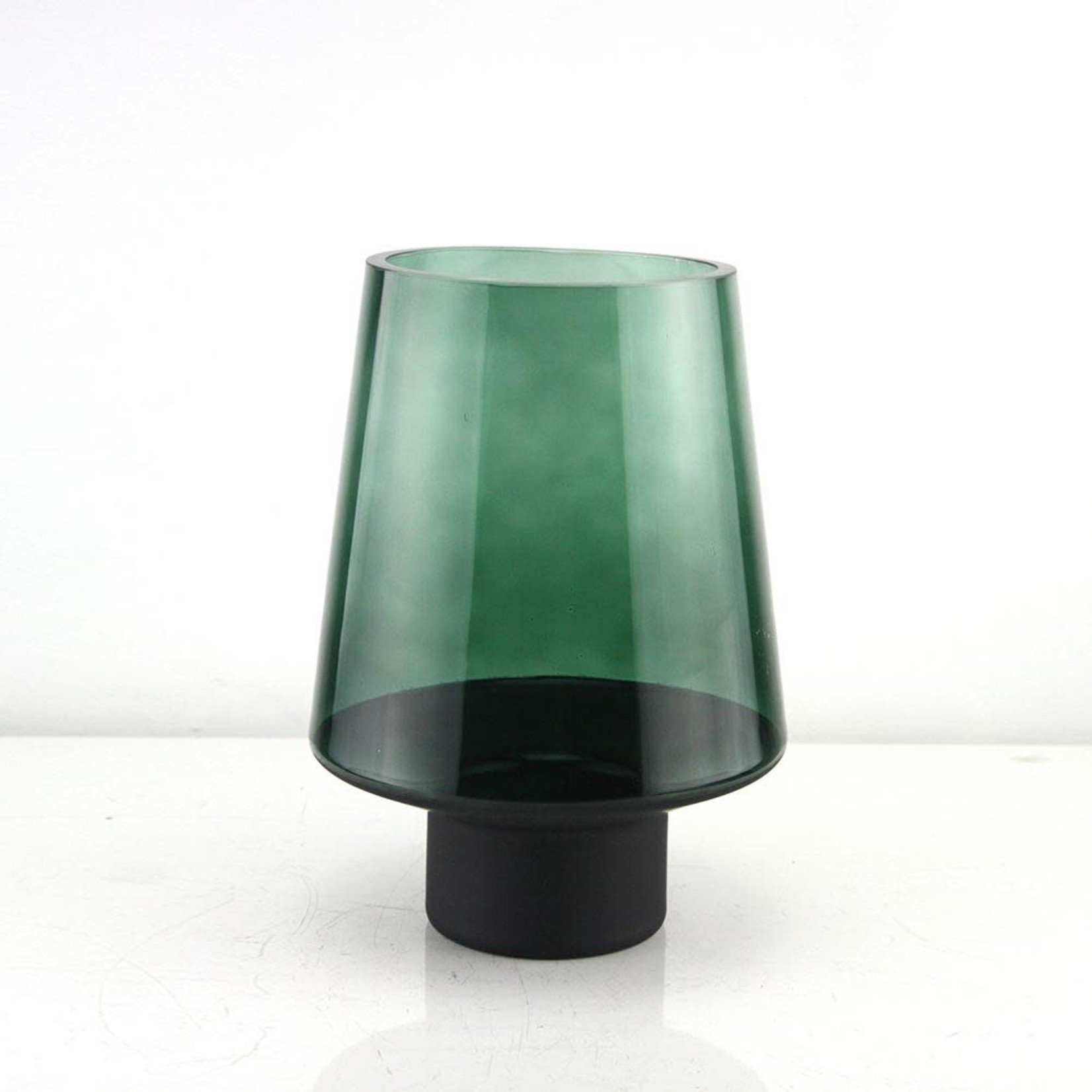 10”H X 7.25” X 4” OPEN Green Smoke Vases