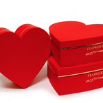 11.7” x 11.2” x 4.1”H Royal Red and Gold Heart-Shaped Box MEDIUM