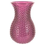 10.5”H X 5.25”OPEN PINK DIMPLE GLASS VASE