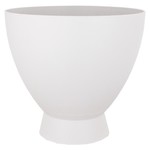 12" WHITE PLASTIC DAHLIA FOOTED URN