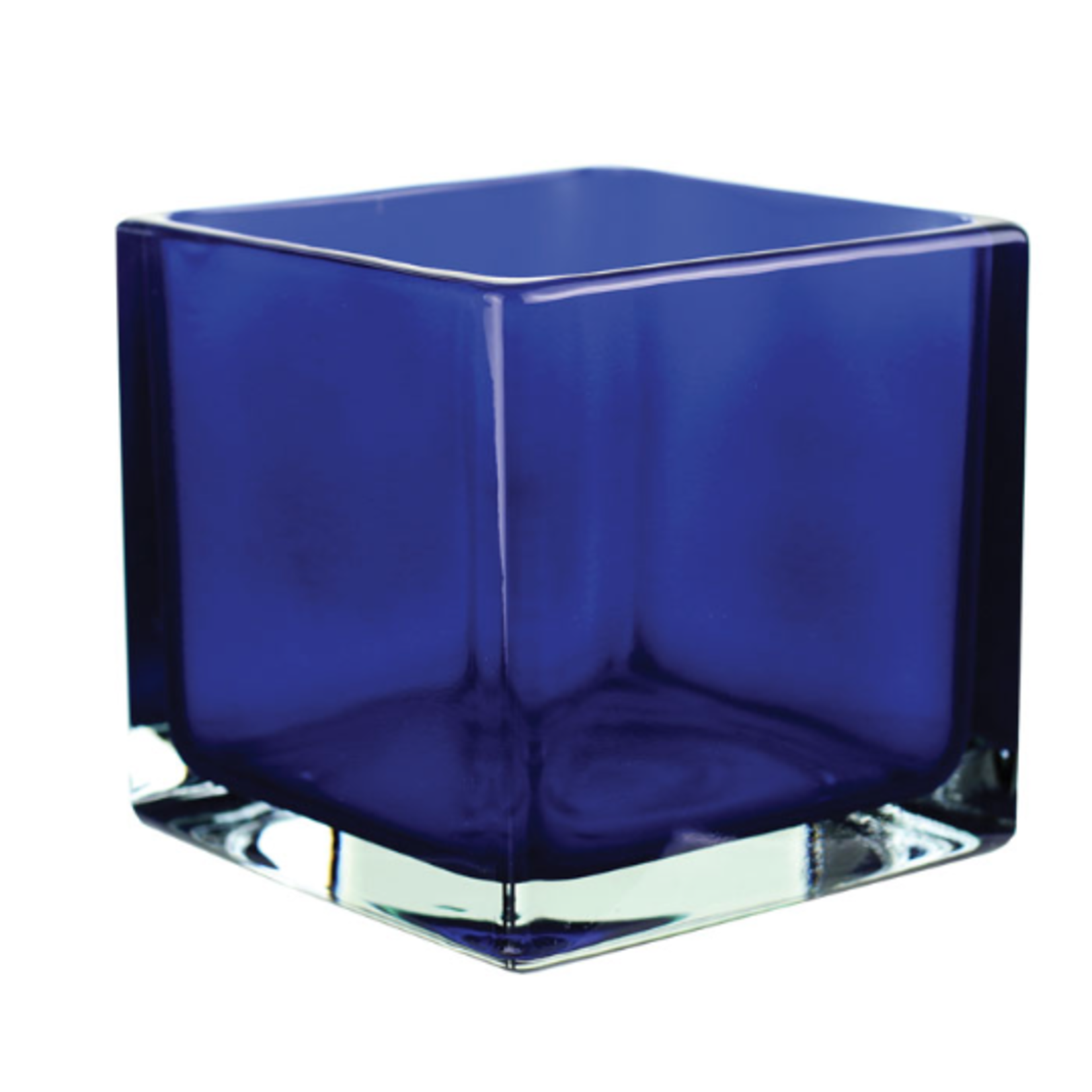 4” x 4” x 4” COBALT BLUE GLASS CUBE