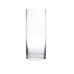14"H X 10" CLEAR GLASS CYLINDER VASE