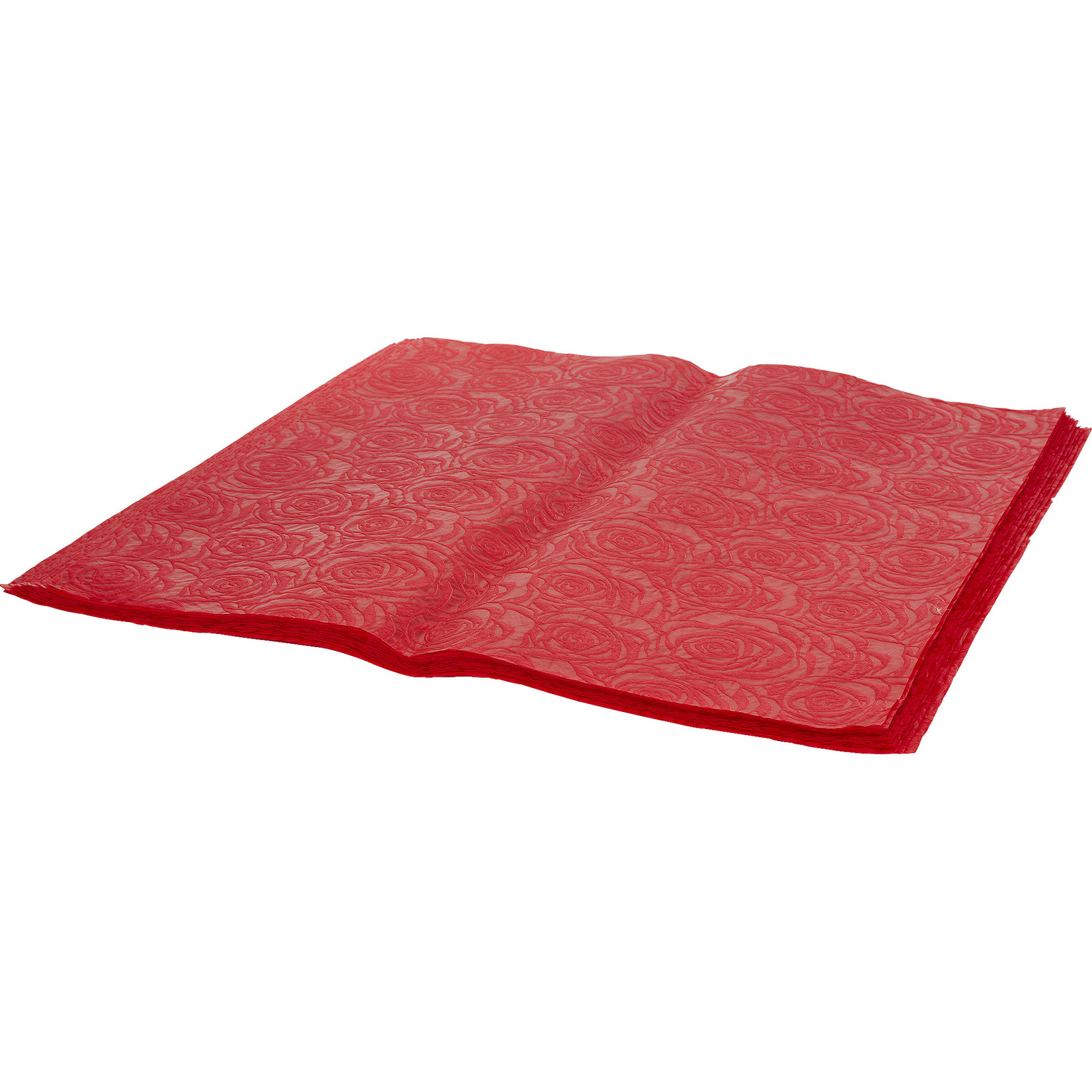 RED EMBOSSED NONWOVEN FLORAL WRAPPING PAPER 20 PCS, 21X22''