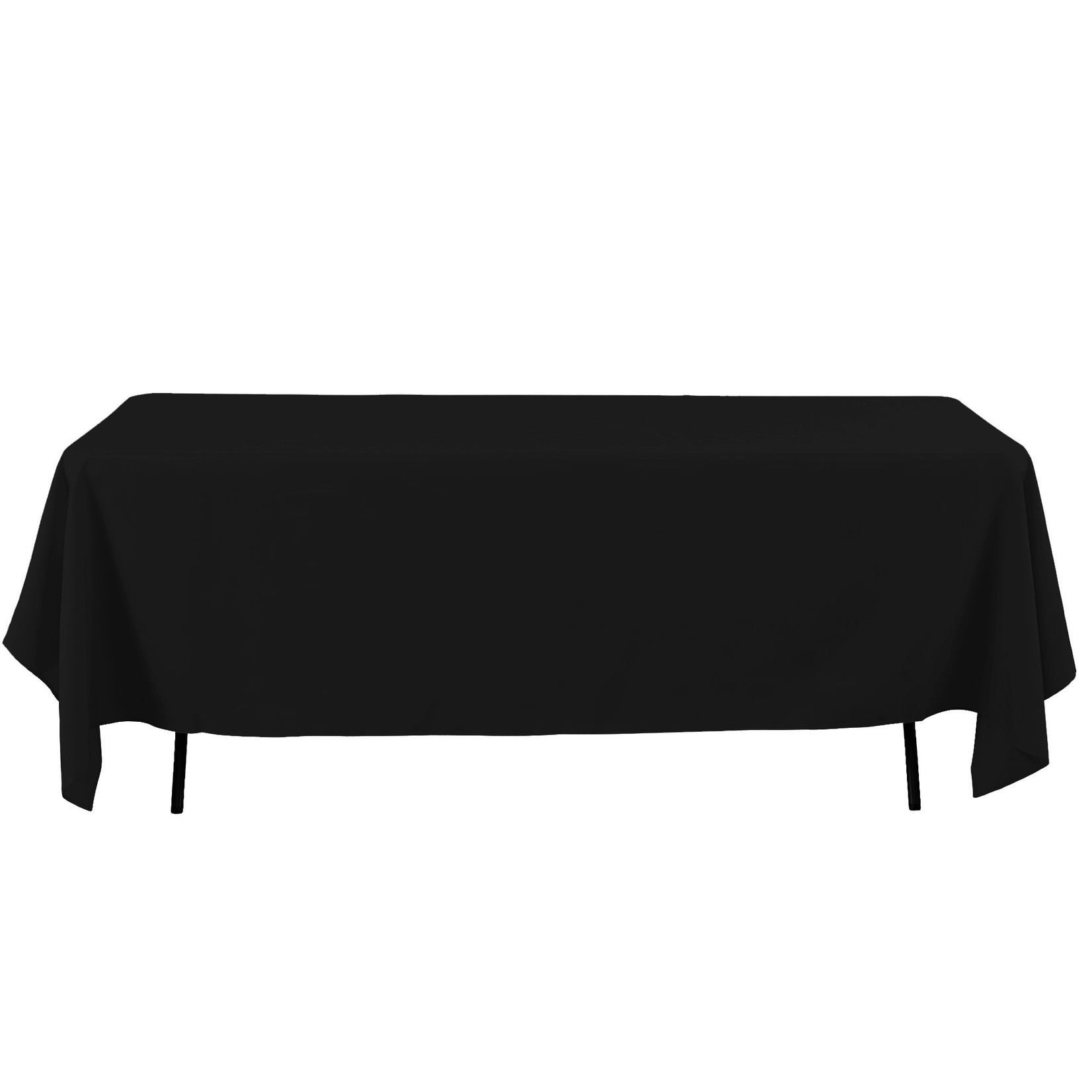 60X126'' RECTANGLE POLYESTER TABLE COVER, BLACK 38-0025BK