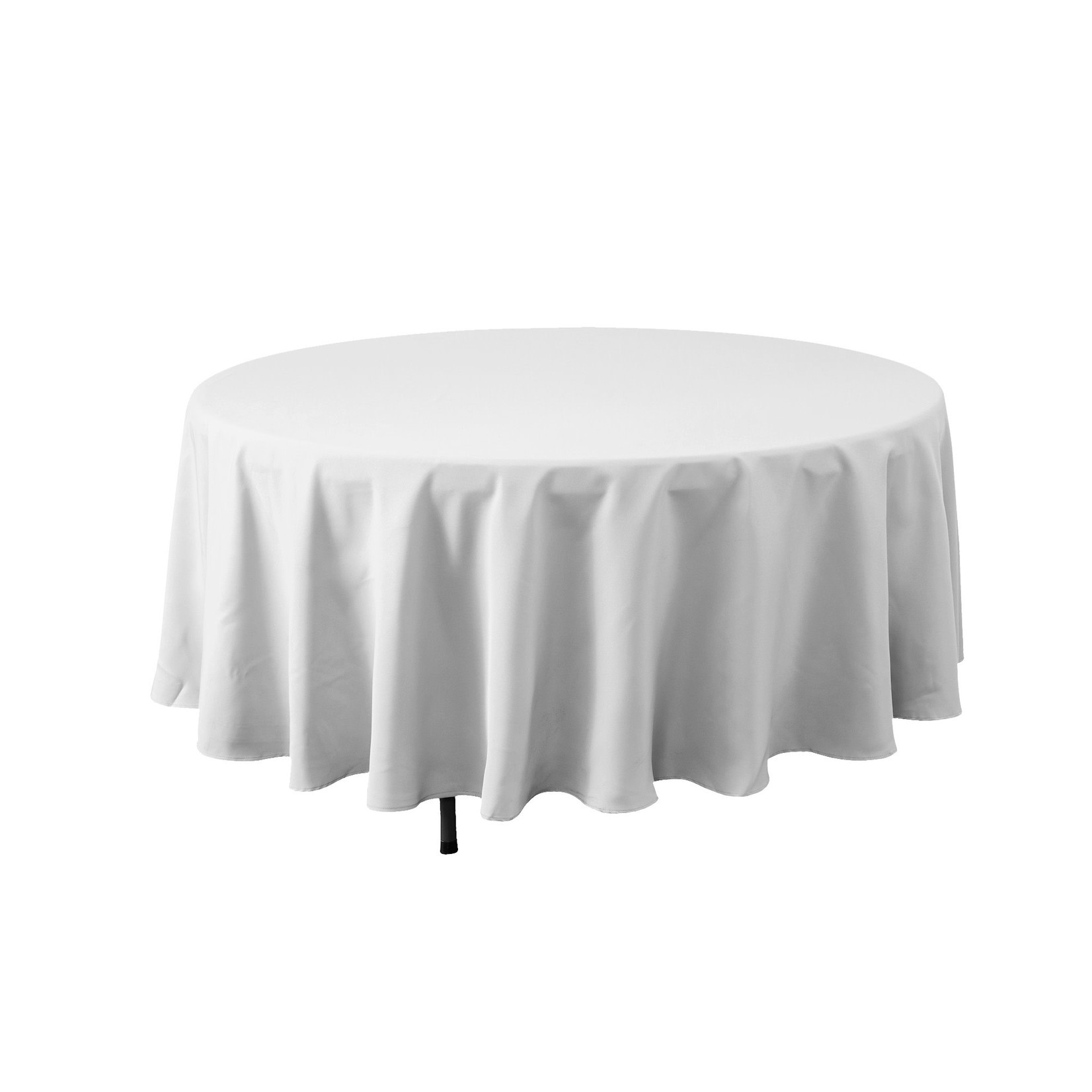 108'' ROUND POLYESTER TABLECOVER WHITE