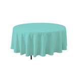 90'' ROUND AQUA POLYESTER TABLECOVER