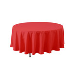90'' RED ROUND POLYESTER TABLECOVER