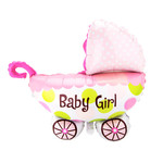 PINK BABY CARRIAGE BALLOON, 24’’