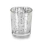 Silver Mercury Votive Holder h-2.5"x 2.5"