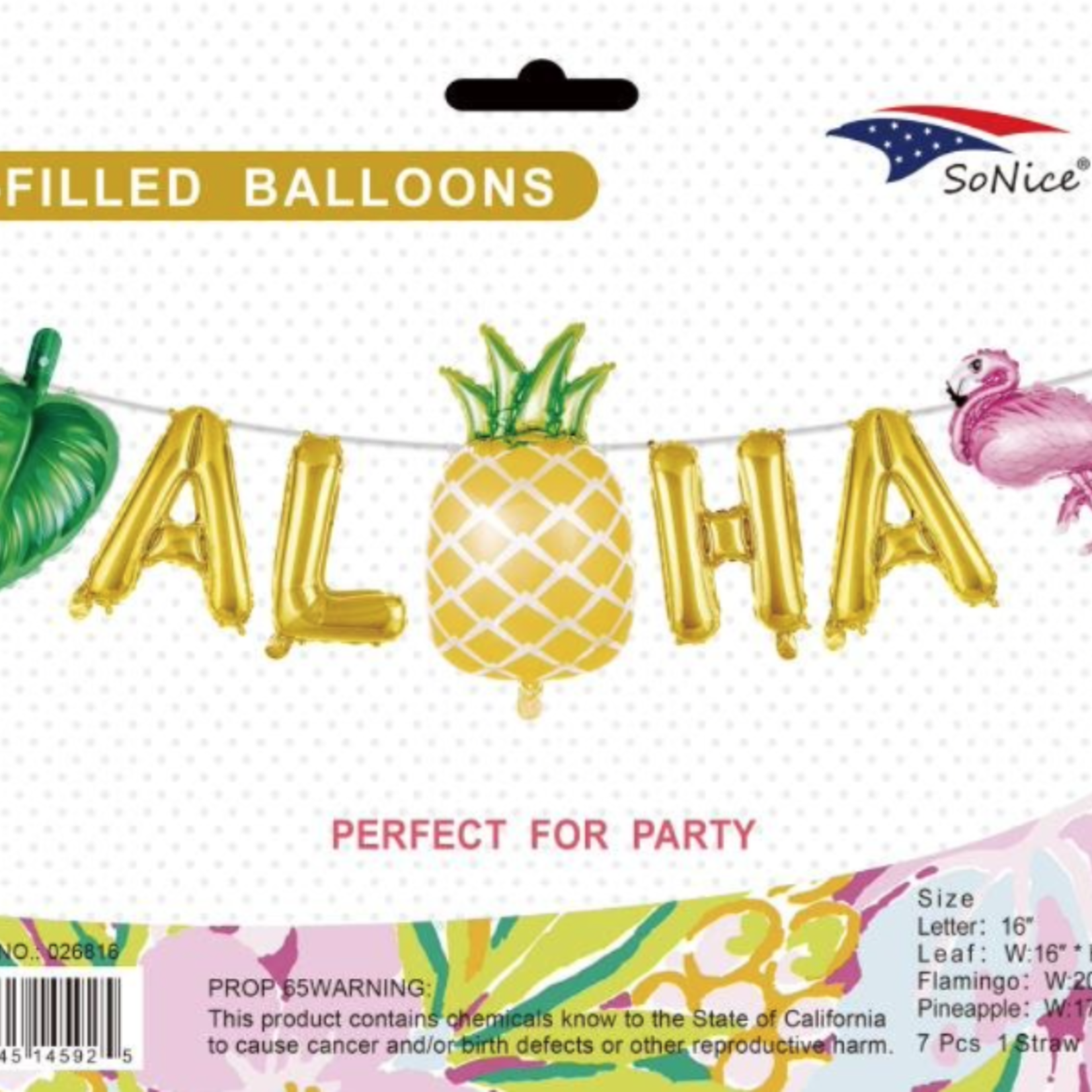 "ALOHA" AIR FILLED BALLOON BANNER, ,reg $6.99