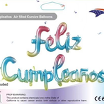 ''FELIZ CUMPLEANOS" RAINBOW CURSIVE BALLOON KIT