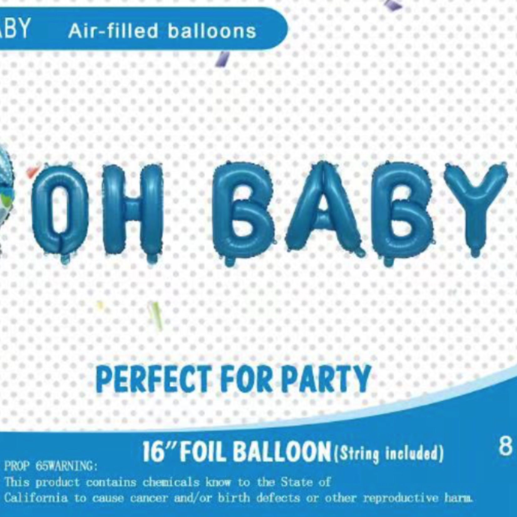 BLUE "OH BABY" BALLOON BANNER