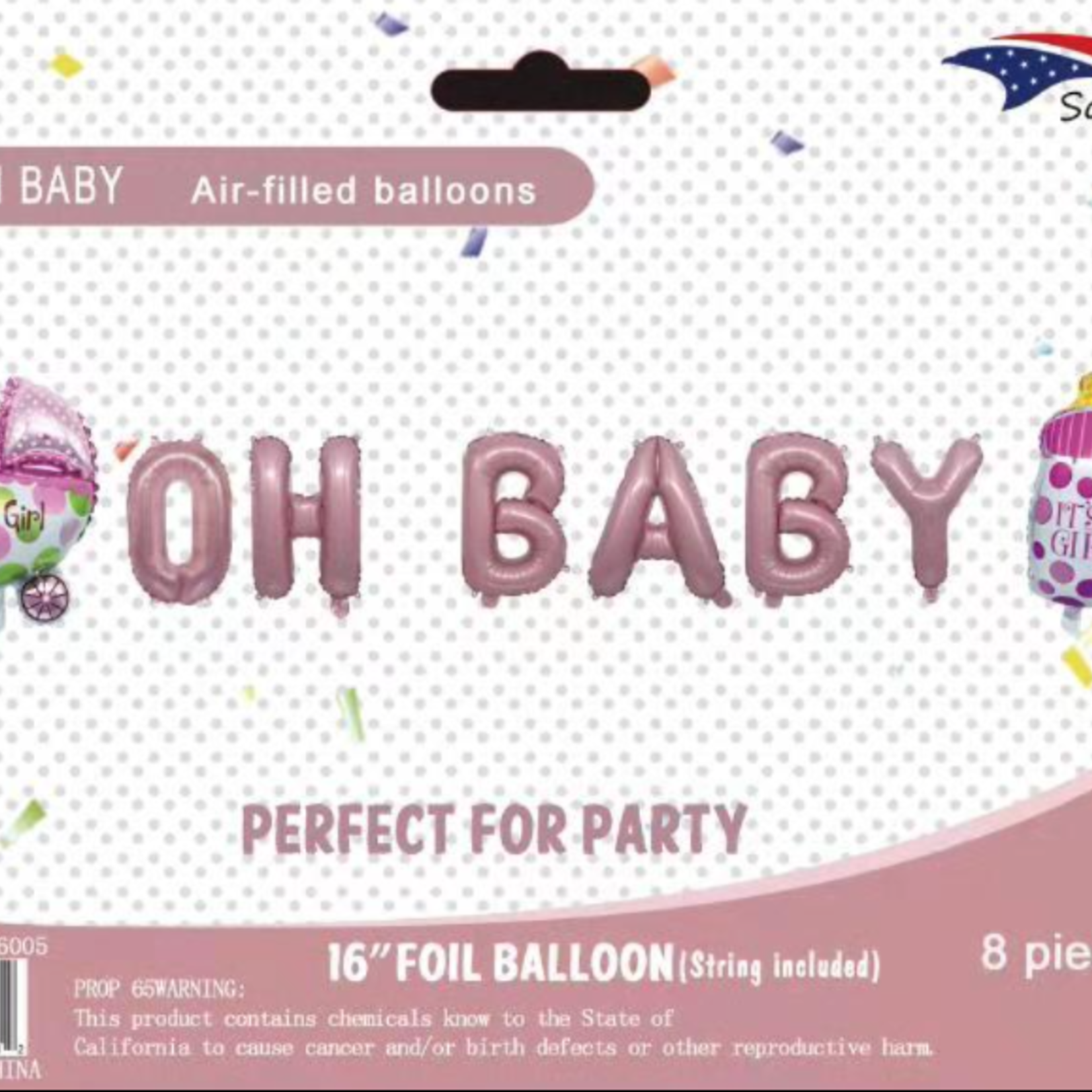 PINK "OH BABY" BALLOON BANNER