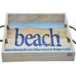 WOOD TRAY "BEACH"  16 X 12"