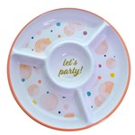 "LET'S PARTY" MELAMINE CHIP & DIP TRAY