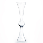 30”H X 7.5". Base: 7" Clear Reversible Latour Trumpet Vase