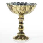 9.5”H X 8” GOLD DESIRAY COMPOTE GLASS (AD)