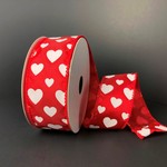 RED STN/WHT HEARTS, 1.5"X10Y