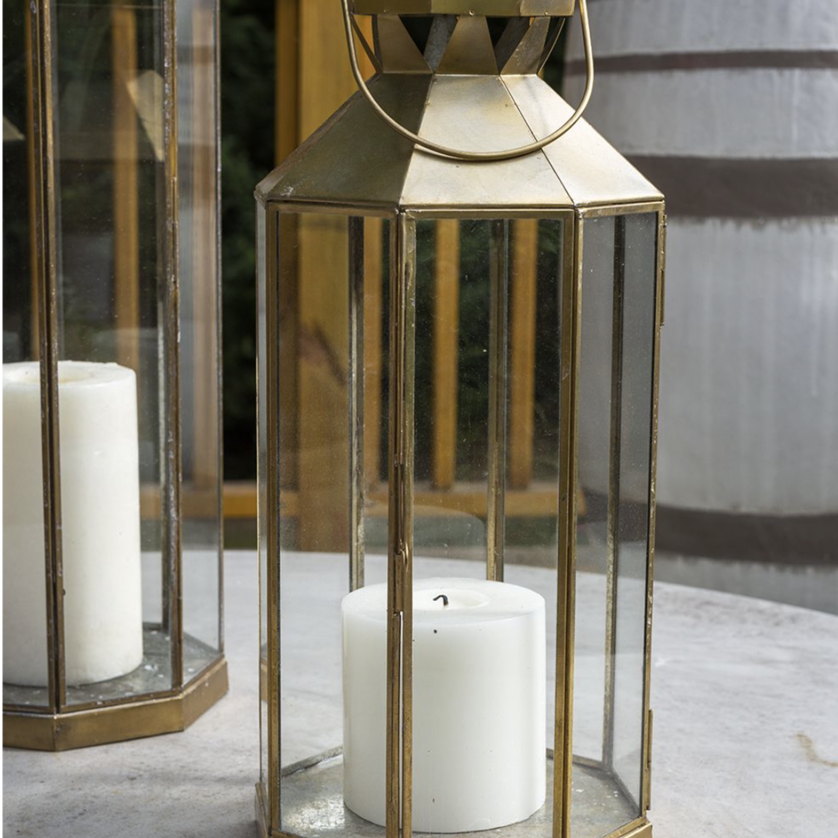 20.75” X 7.5” MARIGOLD METAL LANTERN (AD)