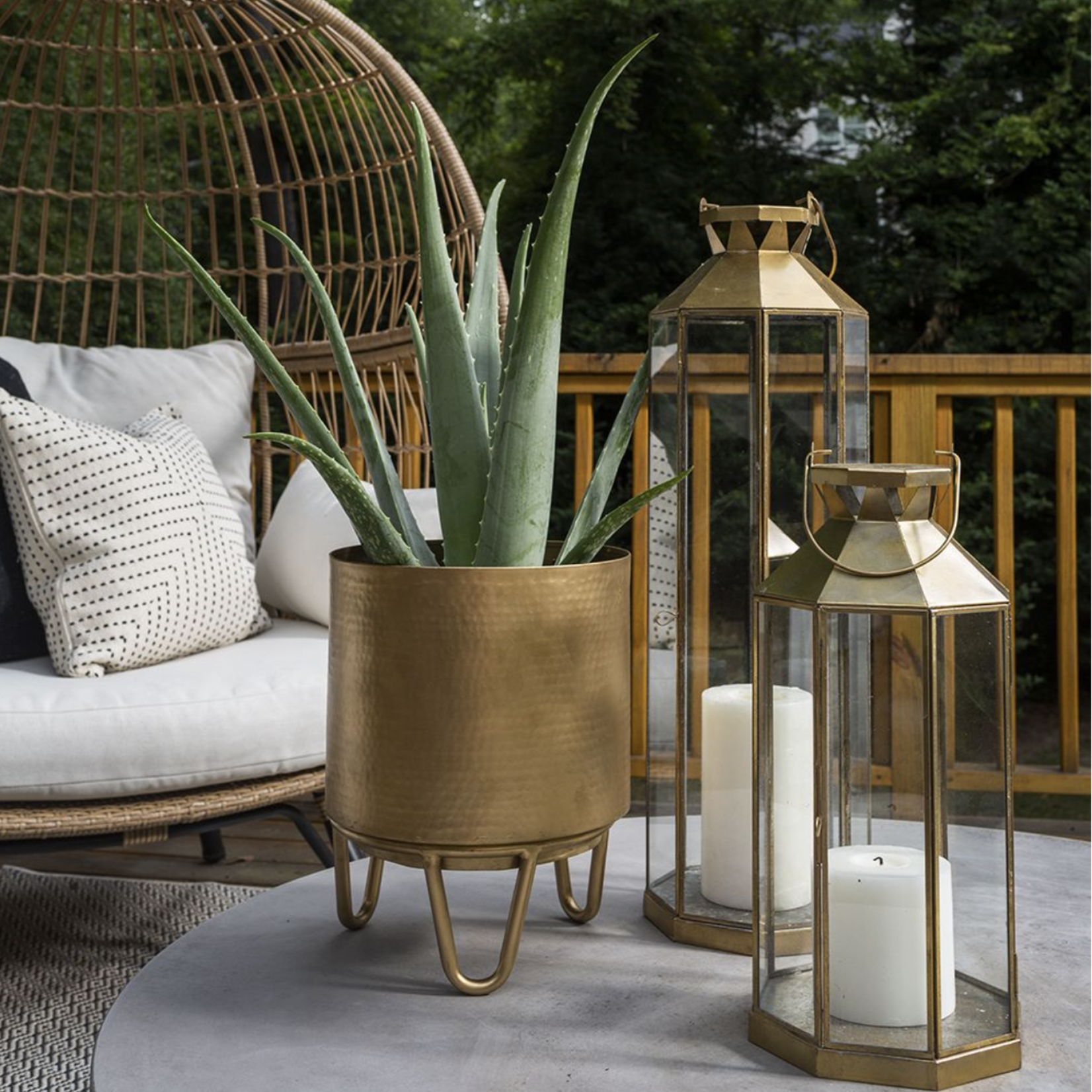 20.75” X 7.5” MARIGOLD METAL LANTERN (AD)