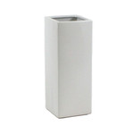 10"H X 4" X 4" MATTE WHITE CERAMIC SQUARE POT